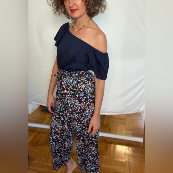 Vintage Floral 90s Trixxi girl on/off shoulder jumpsuit. Size small - Picture 1 of 8